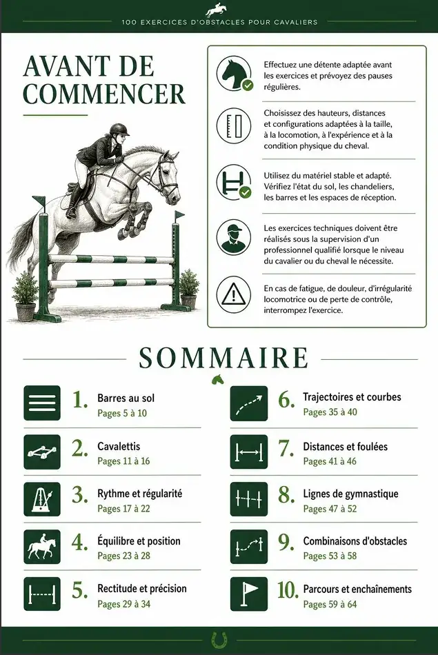 Page du guide 100 exercices de saut d'obstacles illustrés — 3